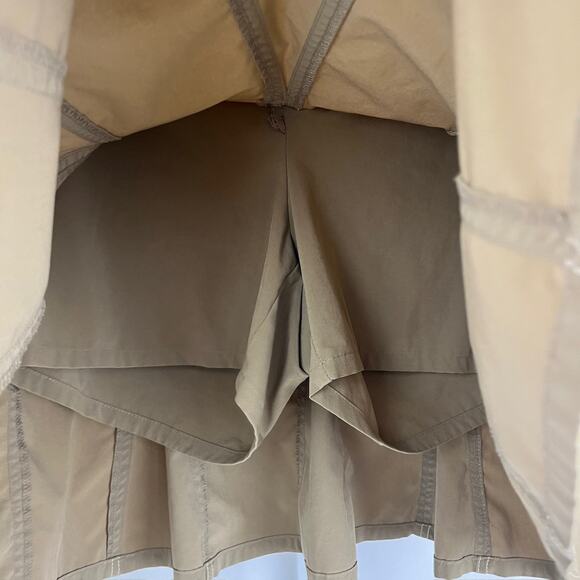 ATHLETA Whatever Skort Skirt w Shorts Zip Fly Flare Khaki Tan Size 6 Petite 6P - Picture 7 of 9